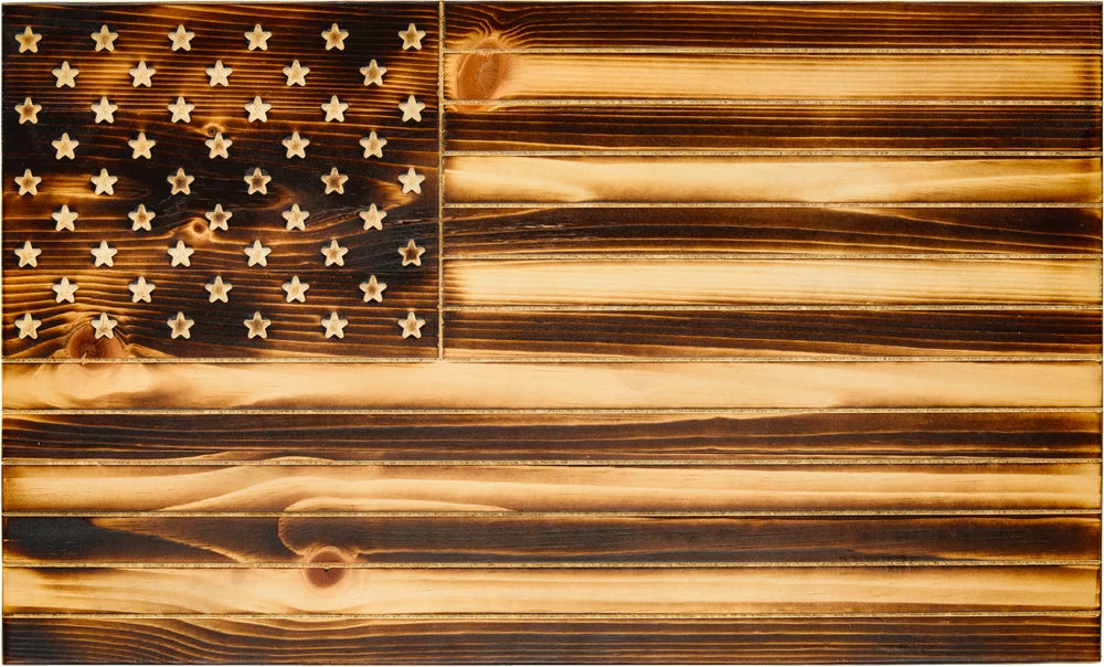 Old Glory Torched Rustic Flag