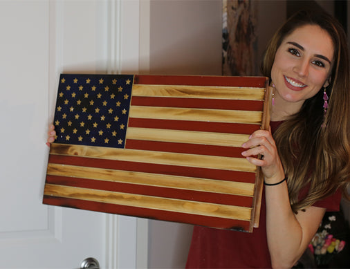 Old Glory Torched Rustic Flag