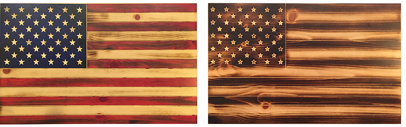 Old Glory Torched Rustic Flag